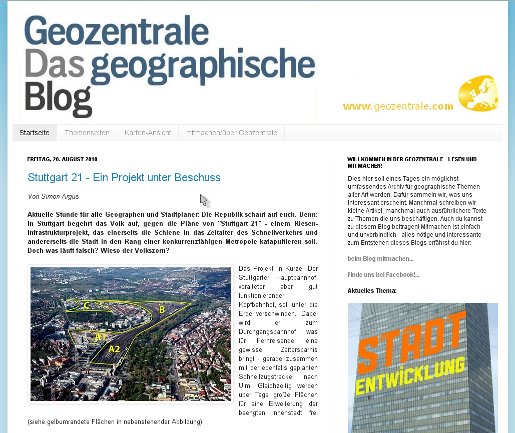 Screenshot Geozentrale.com